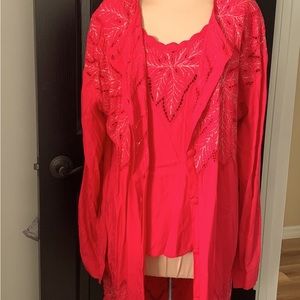 ANA MORI 1990’S VINTAGE JACKET AND BLOUSE SET. SIZE MEDIUM TO LARGE